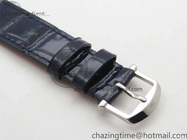 MIROTIME 1224 Portofino 37mm SS V7F 1:1 Best Edition Blue Dial Diamonds Bezel on Blue Leather Strap A Chic 7093